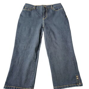 Gloria Vanderbilt Womens Capri Jeans Blue Size 8 Cotton Blend Amanda Slimming